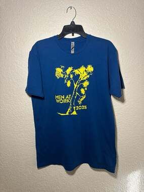 Men At Work 2025 Tour T-Shirt Blue Size Large